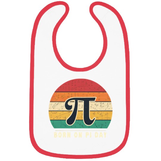 Retro Vintage Born in March Pi Day Bibs | Funny