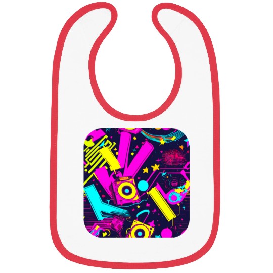 retro vintage 80s pop culture Bibs