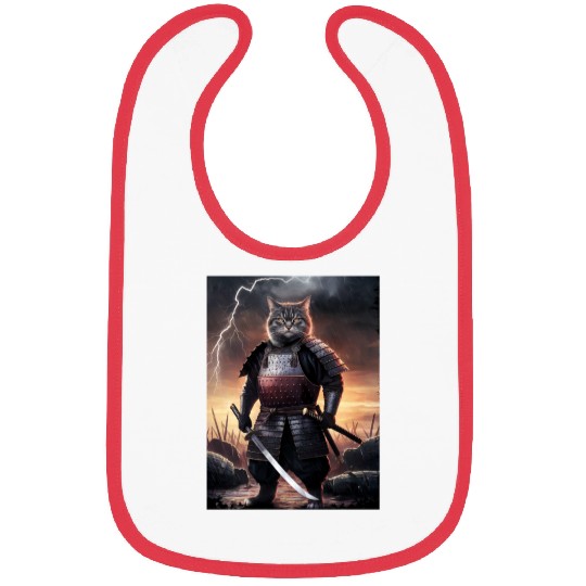 Japanese Cat Samurai Cat Bibs