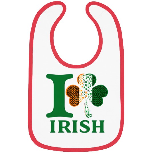 I Love Irish – Shamrock Clover Irish Flag Design Bibs