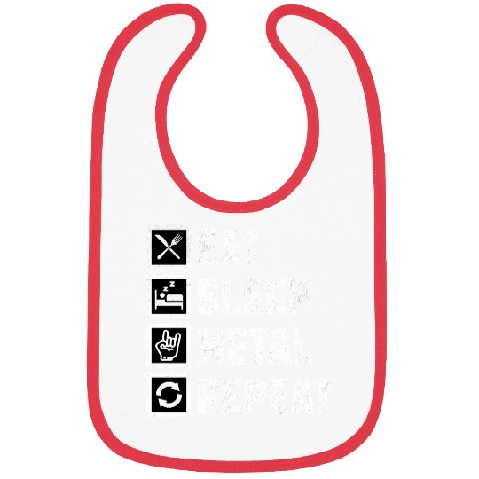 Eat Sleep Metal Repeat Bibs