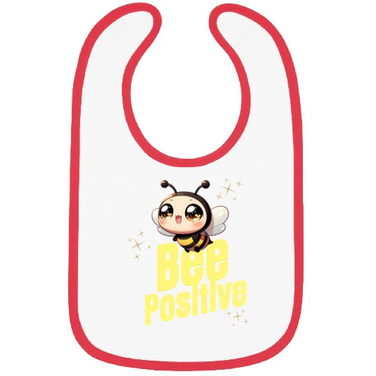 Bee Positive Kawaii Illustration Bibs