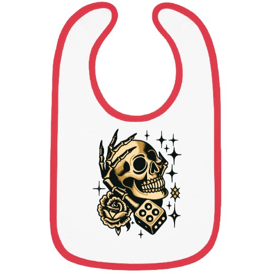 Gold Skull In Hand Bibs
