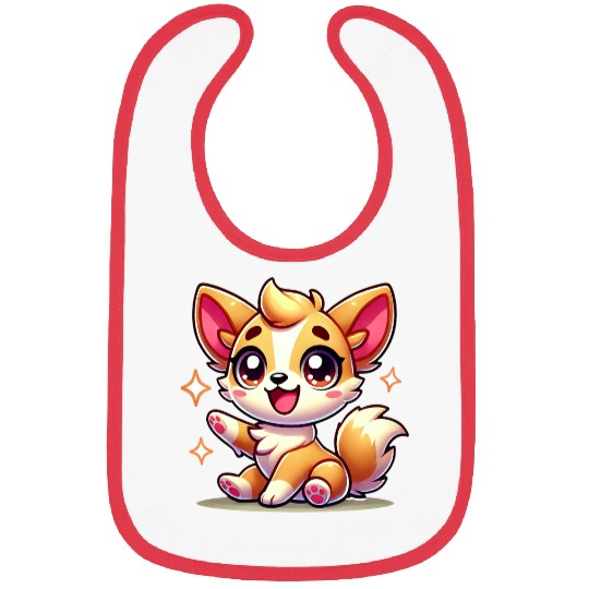 Charming Fox Cub Cartoon Design Bibs