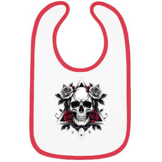Gothic Skull & Roses Aesthetic Bibs