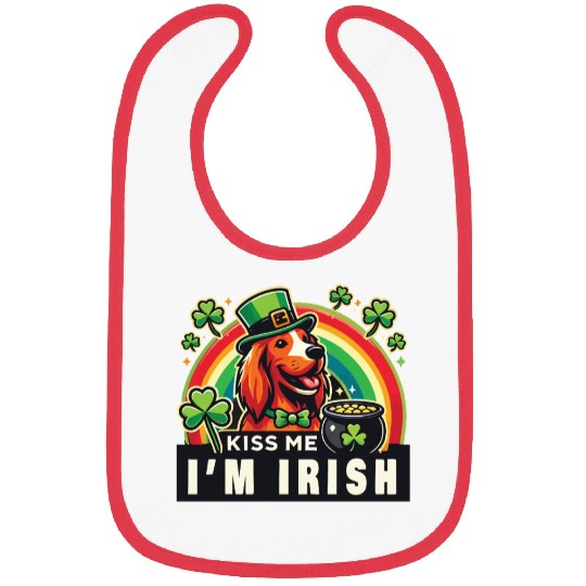 Kiss Me I'm Irish Dog St. Patrick's Day Bibs