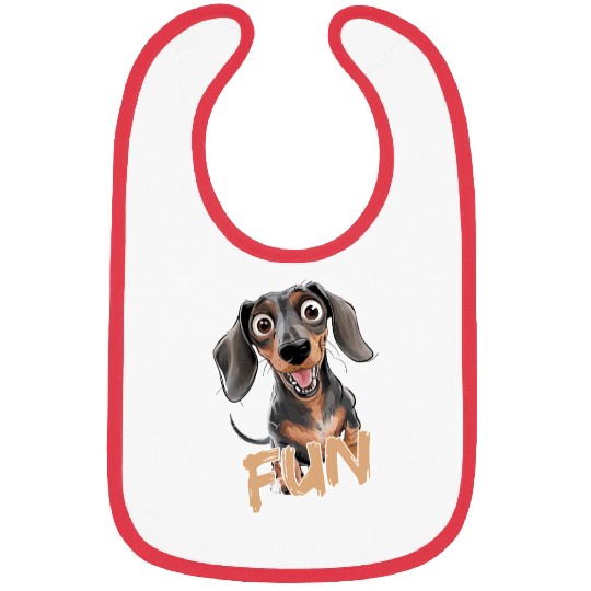 Cheerful Dachshund Fun Expression Bibs