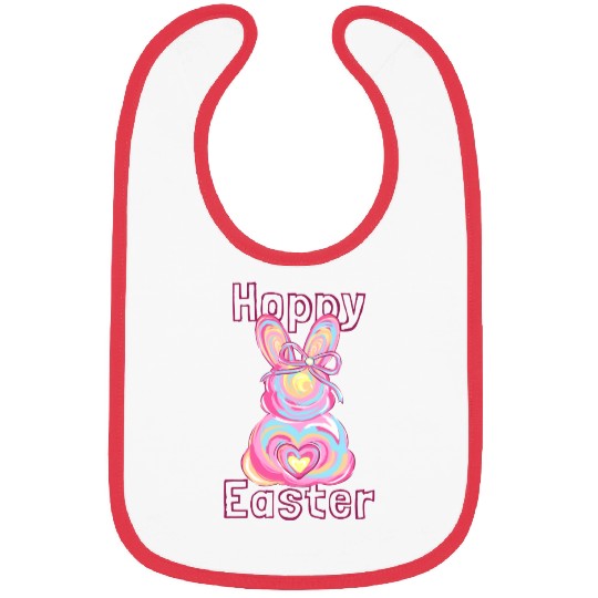 Vibrant Easter Bunny Design for Girls Bibs