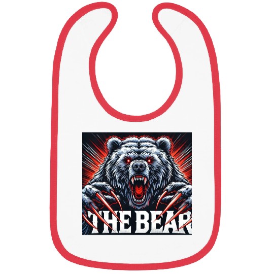 Black White Illustrated The Bear Bibs