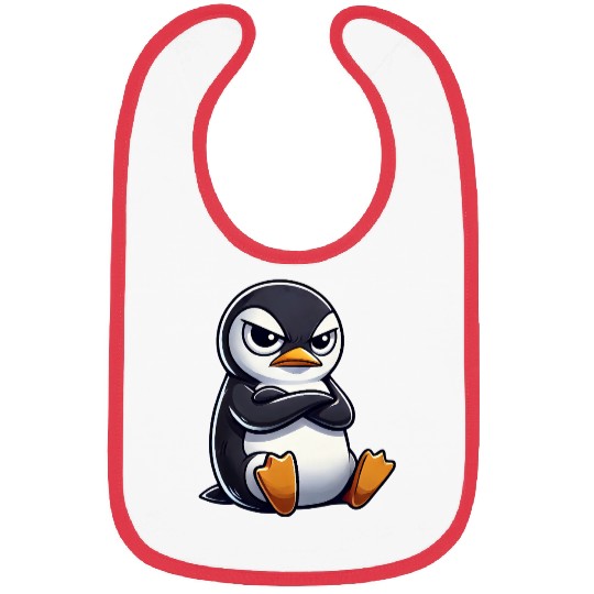 Penguin cartoon skeptical look funny Bibs