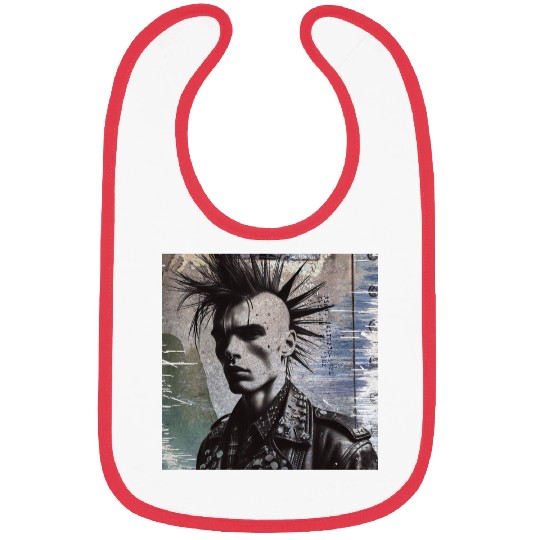 punk on a grunge background Bibs