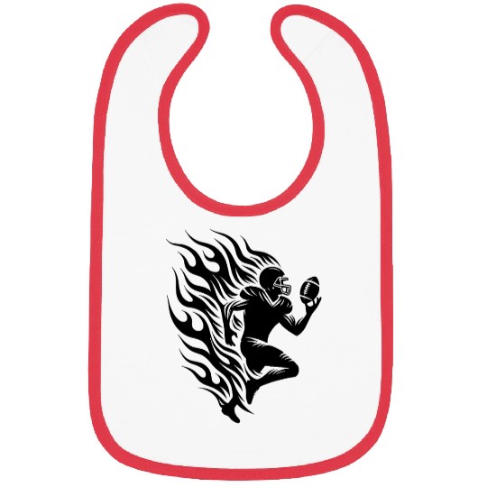 Running Football Player In Flames And Fire Bibs