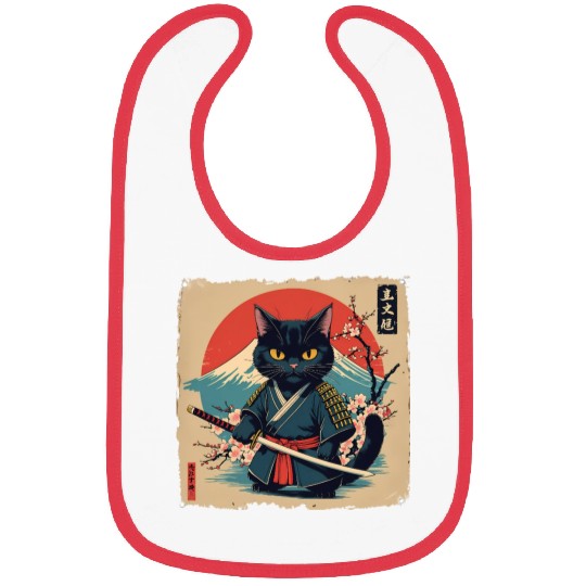 samurai cat Bibs