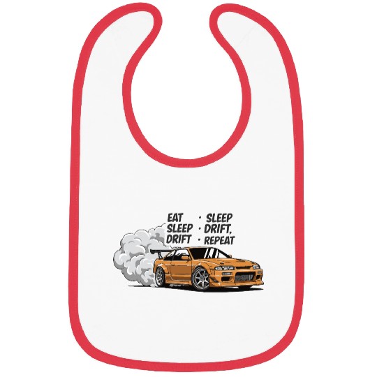 Eat Sleep Drift Repeat Bibs – Neon JDM Car Raci