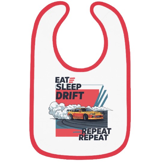 Eat Sleep Drift Repeat Bibs – Neon JDM Car Raci