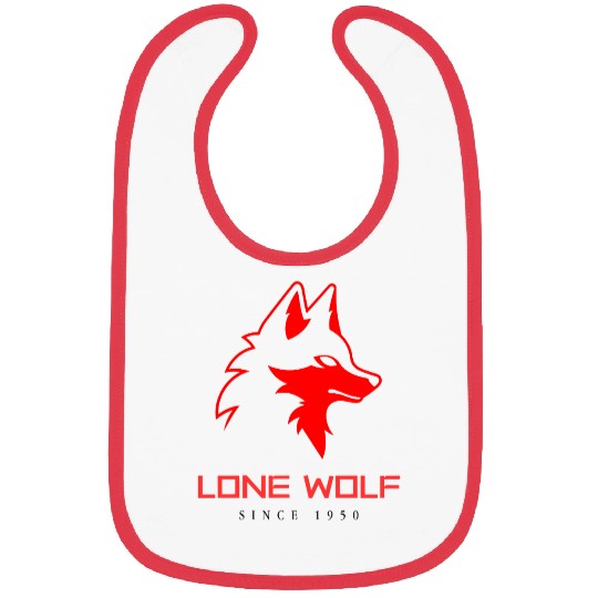 lone wolf red logo Bibs
