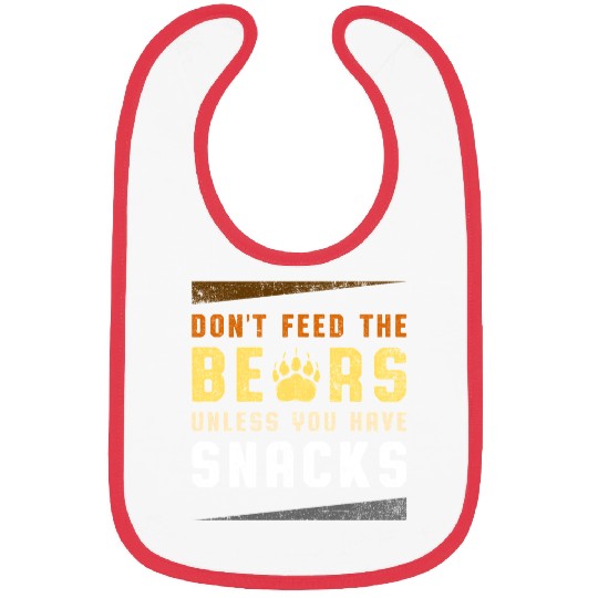 Funny Bear Pride Don't Feed Bears Paw Print Snack Bibs