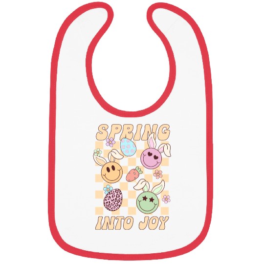 Spring Into Joy Cute Easter Design for Kids Bibs