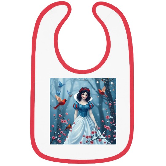 Snow White fantasy with birds. Bibs
