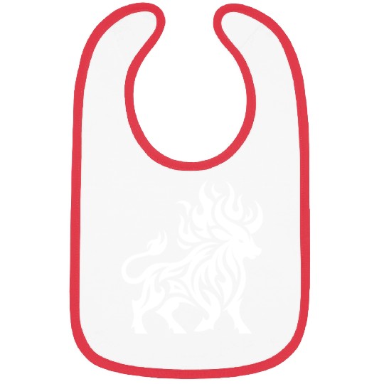 Elegant Wild Burning Bull Tattoo Style Bibs