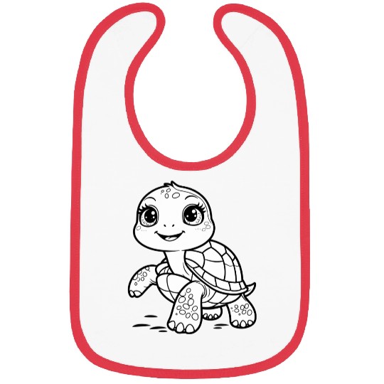 Happy Turtle Coloring Fun Bibs