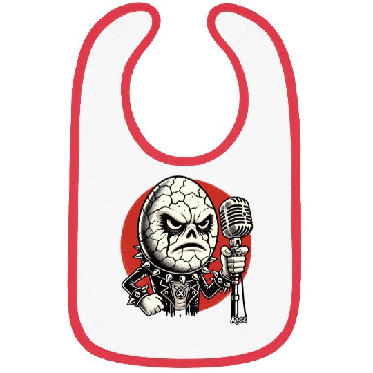 Angry Punk rock music Egg with Mic Bibs