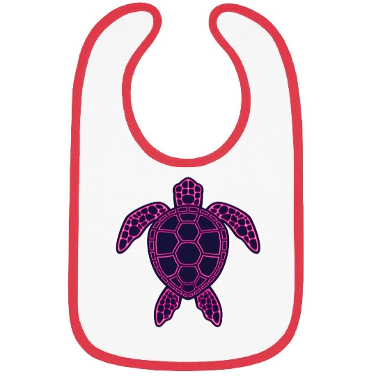 Hot Pink Neon Lava Sea Turtle Design Bibs