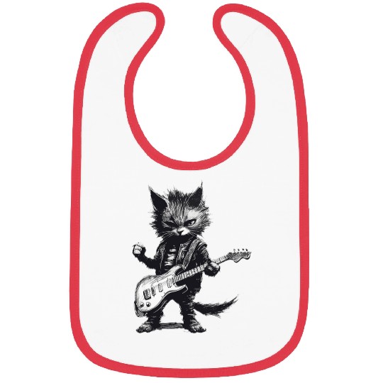 Rock And Roll Cat Guitar Bibs - Music Cat Bibs