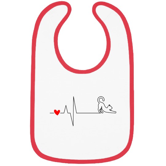 Heartbeat cat yoga Bibs