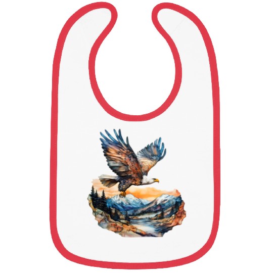 Eagle Watercolor Illustration Bibs