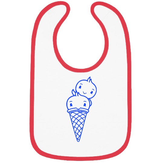 Two Birds Ice Cream Waffle Scoops Greeting Waving Bibs