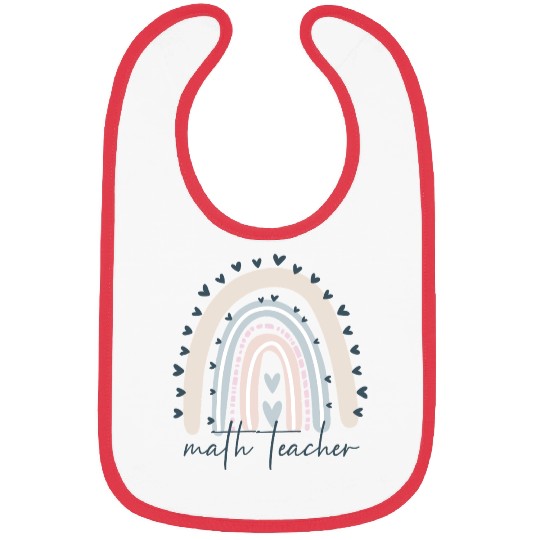 Math Teacher with rainbow Bibs