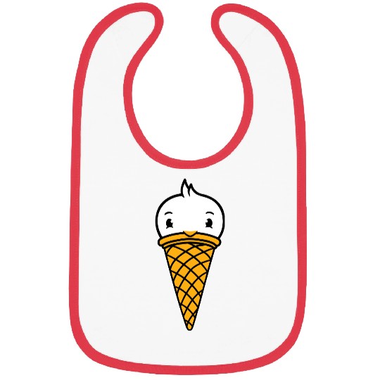 Bird Ice Cream Waffle Scoops Summer Yummy eating Bibs