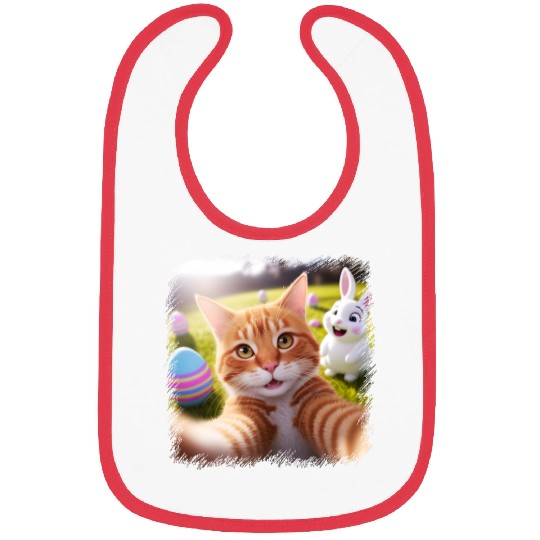 Cute Easter Selfie Cat Bunny Spring Bibs For Kids