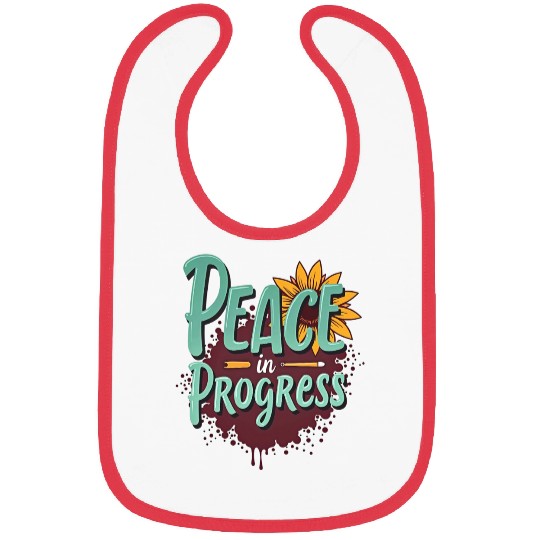 Inspirational Sunflower and Peace Message Bibs