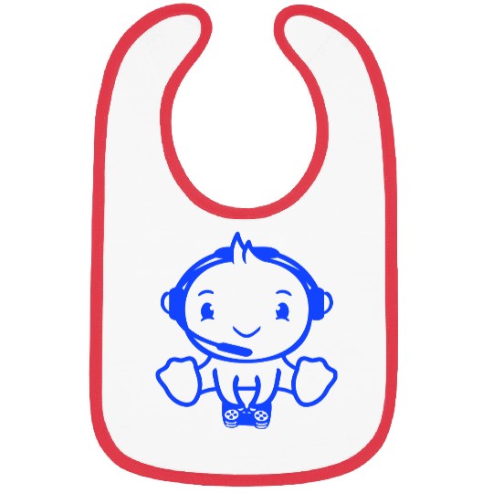 Bird Plays Gamer Nerd Console Headset Controller Bibs