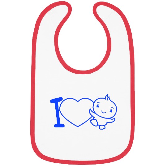 I Love Bird Duck Heart Symbol Happy Sweet Cute Fun Bibs