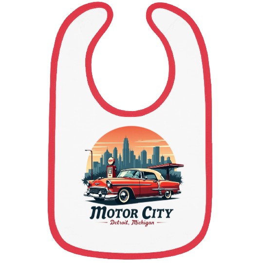 Detroit Gift for Music and Car Lovers Bibs