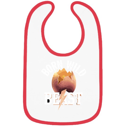Born Wild Beast Eggshell Lightning Adventure Bibs
