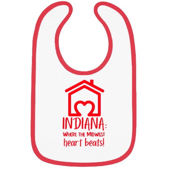 Indiana Where The Midwest Heart Beats! Bibs