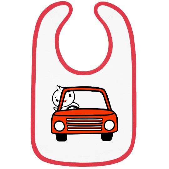 Duck Car Driver Fast Vehicle Greeting Waving Cute Bibs