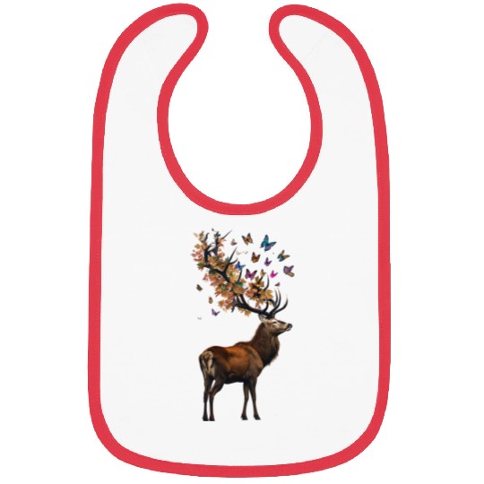 Red Deer and Autumn Leaves Bibs