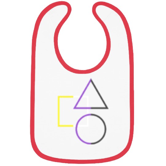 Nonbinary Pride Shapes Triangle Circle Square Bibs