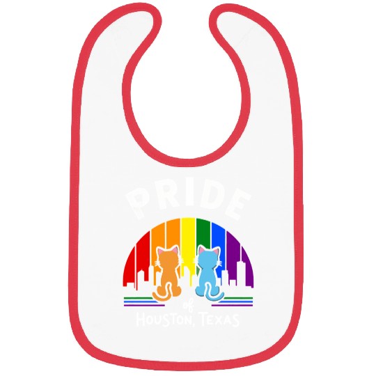 Pride of Houston City Texas USA Rainbow Flag Bibs