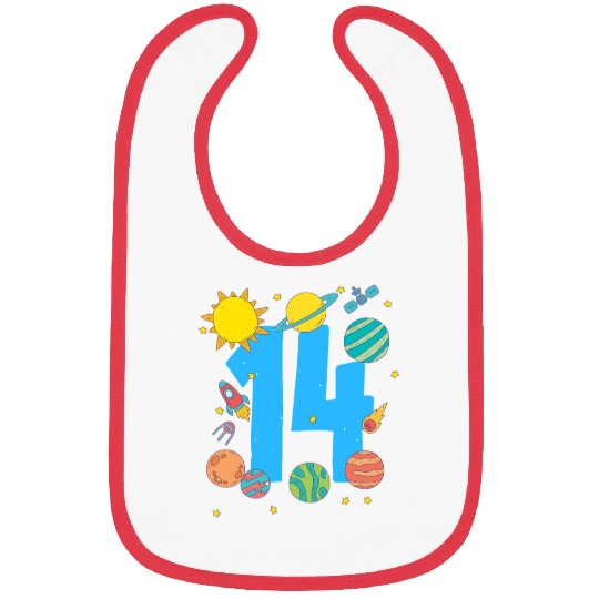 Space Adventure Number 14 Birthday Bibs