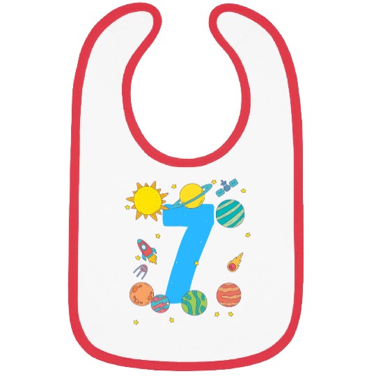 Space Adventure Theme Number Seven Bibs