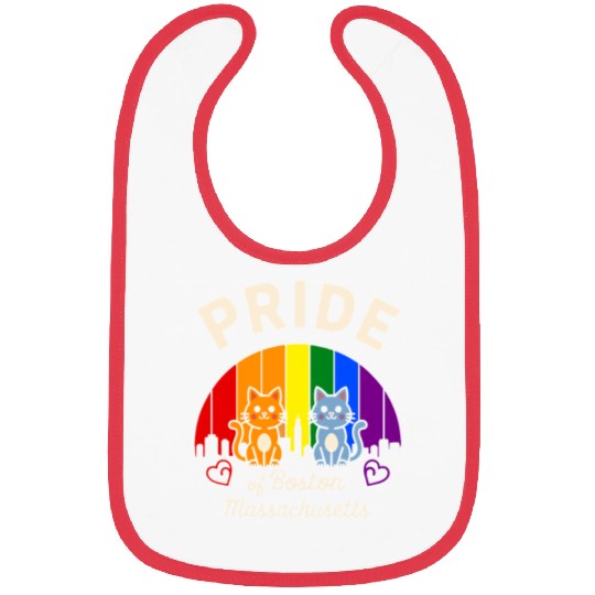 Pride of Boston City Massachusetts USA Rainbow Fla Bibs