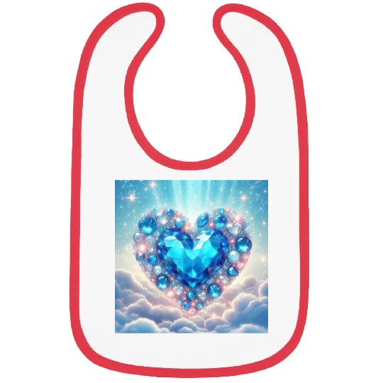 Blue Heart Jewel Radiant Heart of Love Bibs