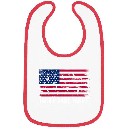 Tariff Baby Tariff American Flag Trump Tariff Bibs