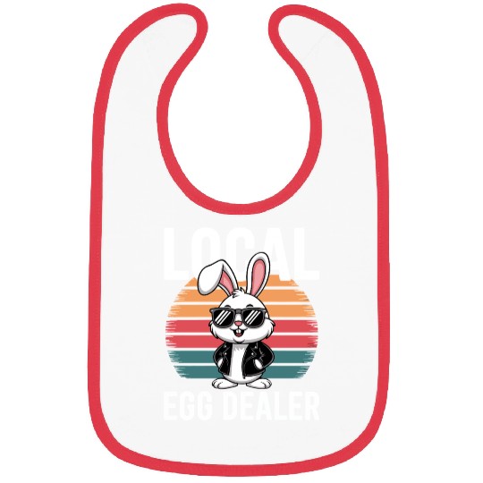 Local Egg Dealer Easter Bunny Retro Easter Bibs